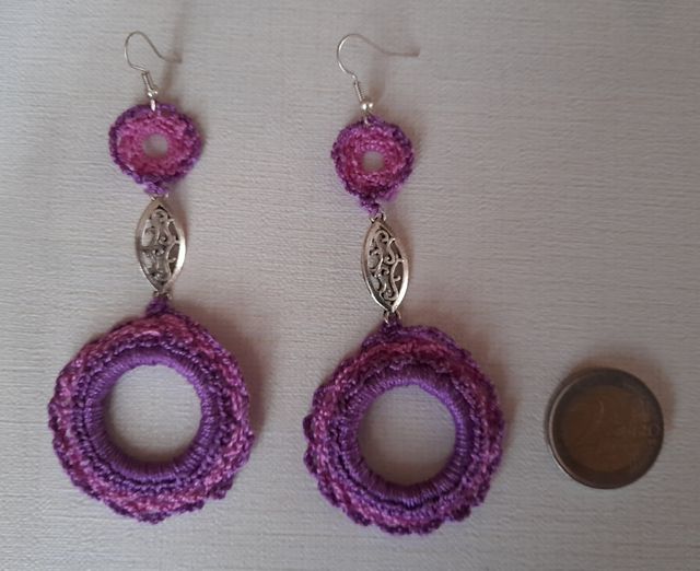 Pendientes de ganchillo ideales para romerías.  