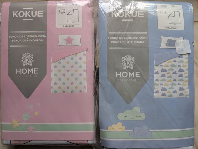 Funda edredón cuna + funda almohada.