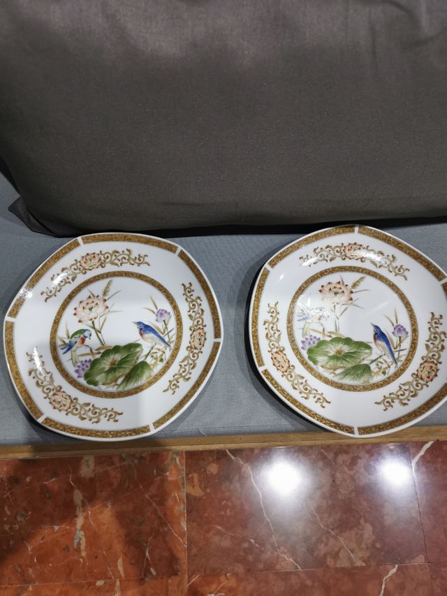 Platos decorativos pájaros