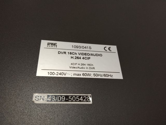 URMET DVR 16 CH VIDEO AUDIO H 264 4CIF 