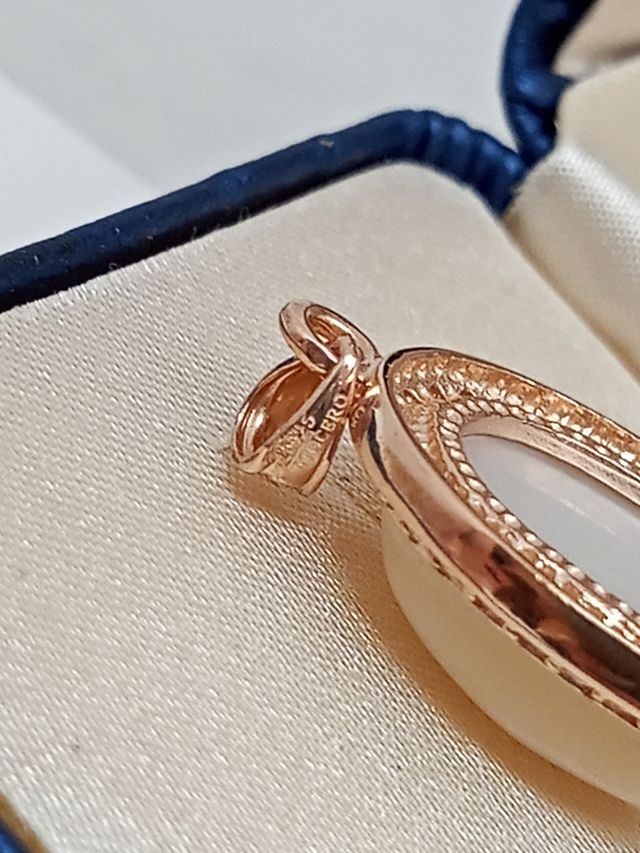 Colgante de plata de ley 925 vermeil,nacar y cz