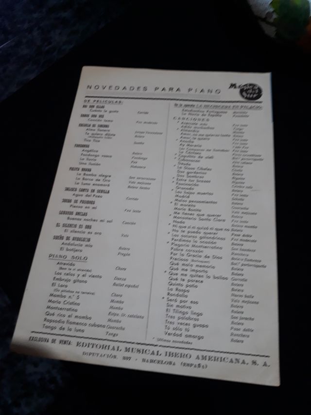 DOS SOMBRAS partitura Disney "Música Maestro"