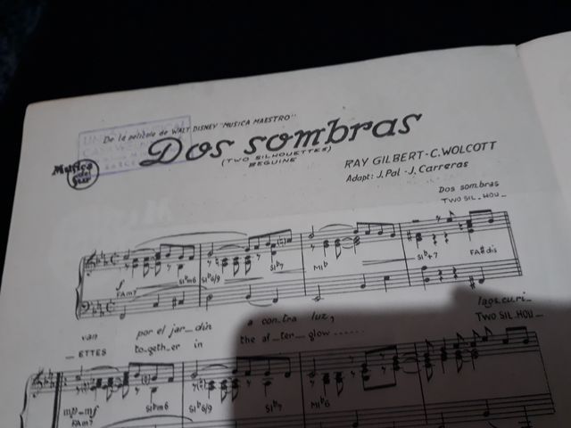 DOS SOMBRAS partitura Disney "Música Maestro"