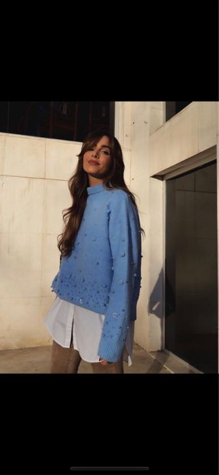 JERSEY LENTEJUELAS PERLAS ZARA-NUEVO CON ET de segunda mano por 54,99 EUR  en Huelva en WALLAPOP