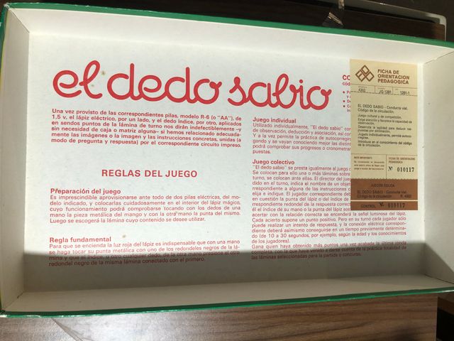 Juego antiguo el dedo sabio conducta vial educa  