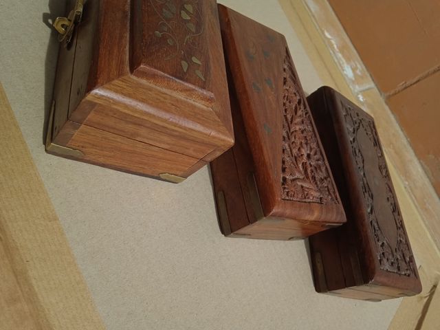 Cajitas iroko decoración artesanas