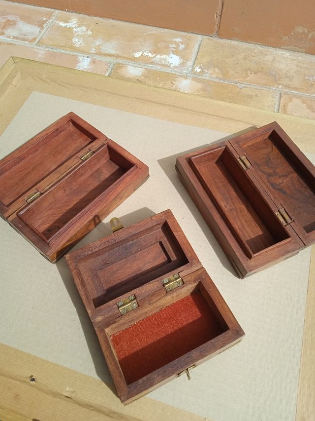 Cajitas iroko decoración artesanas