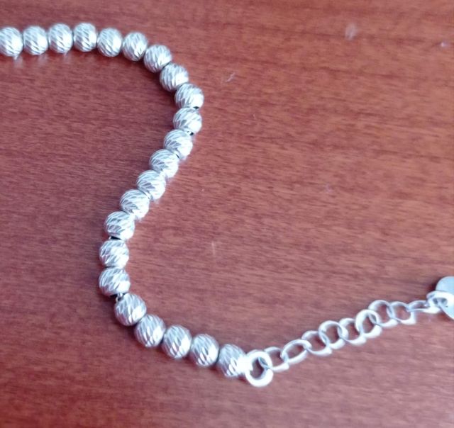 Pulsera plata (unisex) 17 cms ajustable a 20 cms