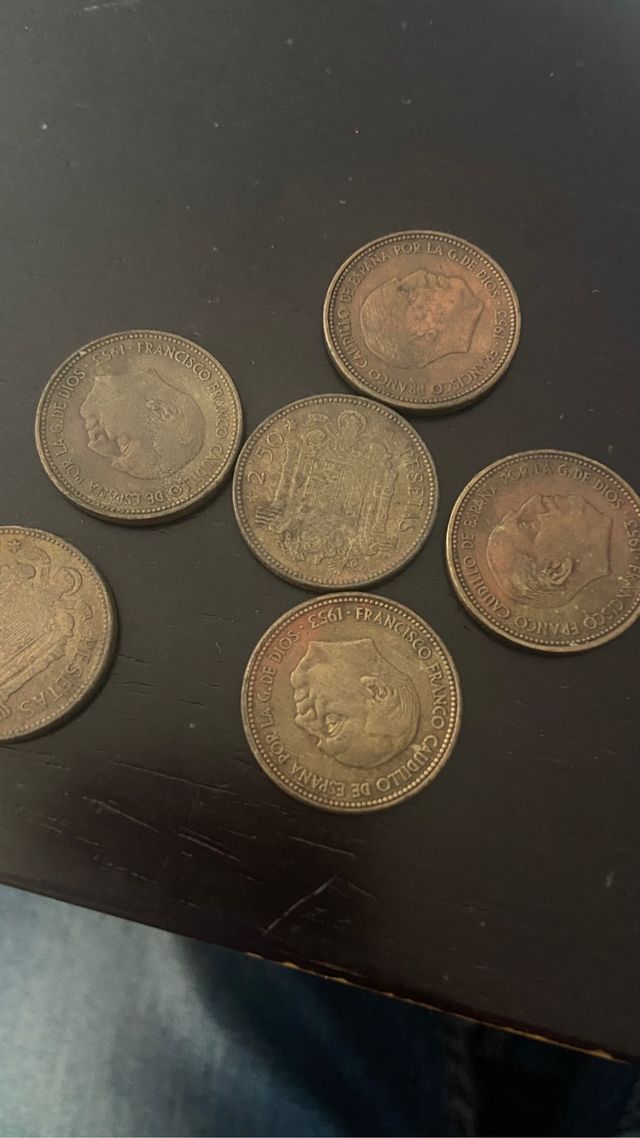Monedas de 2,5 pesetas de 1953