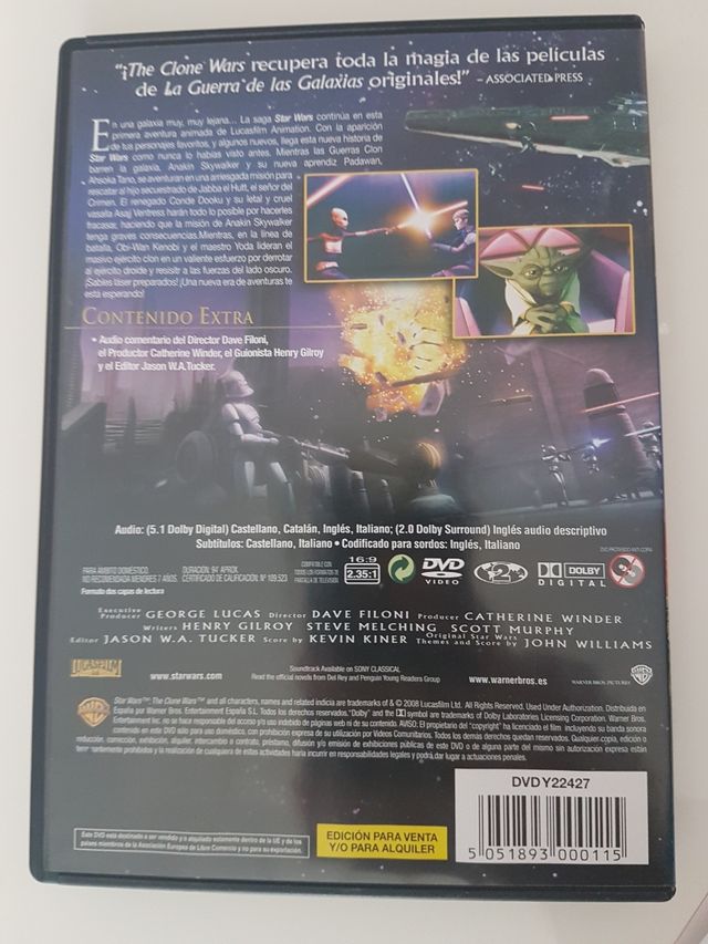 The clon wars. Película DVD
