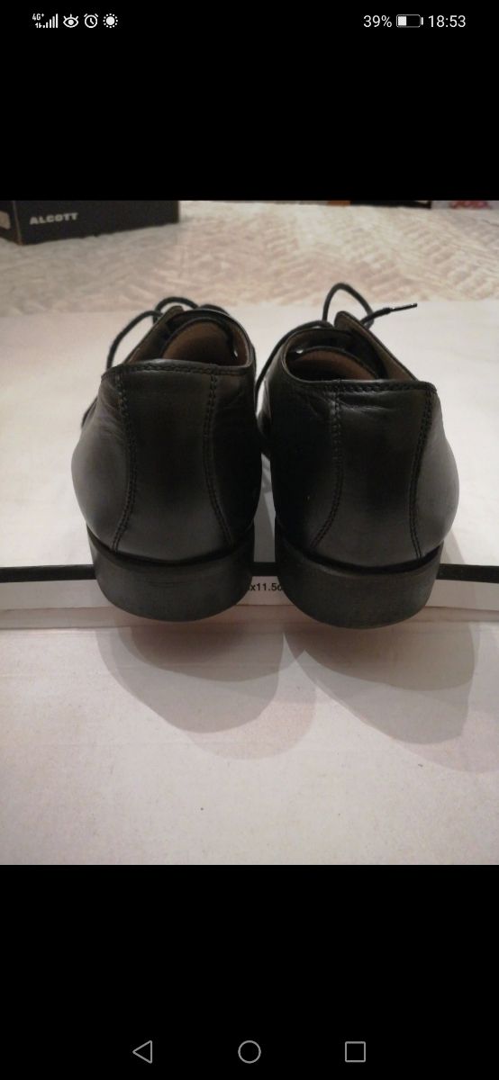 scarpe con lacci classiche nere in vera pelle 42