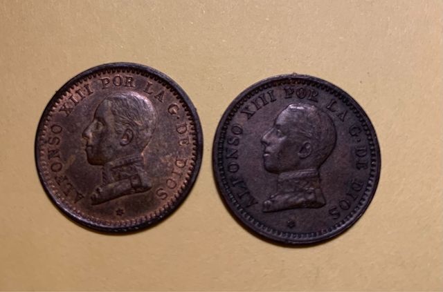 2 céntimos de Alfonso XIII 1911 y 1912