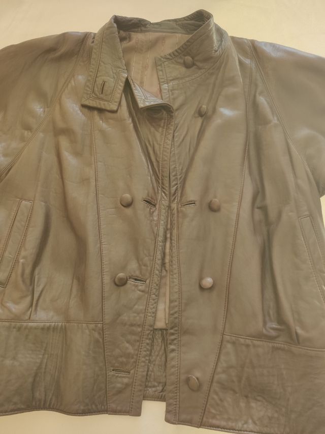 Chaquetón de piel auténtica de mujer