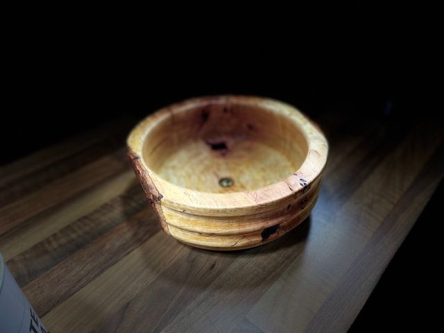 Cuenco de madera maciza de encina