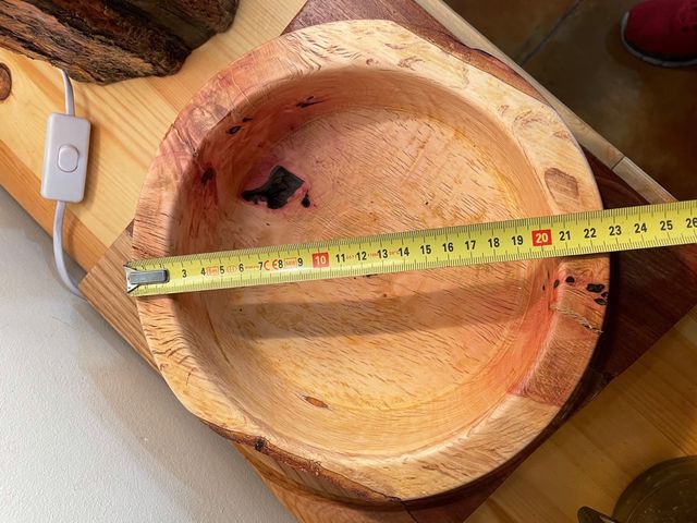 Cuenco de madera maciza de encina