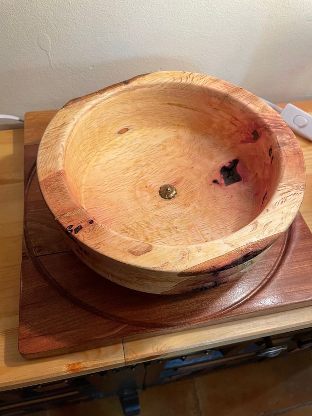 Cuenco de madera maciza de encina