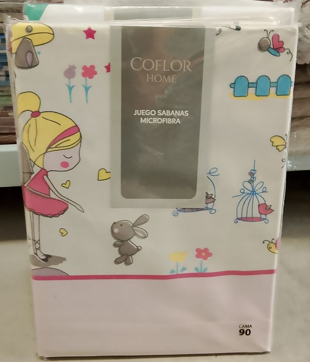 juego sabanas para niña cama 90cm microfibra rosa