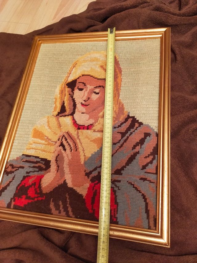 precioso cuadro petit point hecho a mano