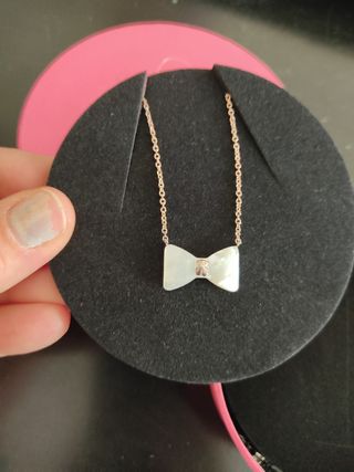 Joyería Colombia - Juego Collar Plata Rosada con Cristal SWAROVSKI
