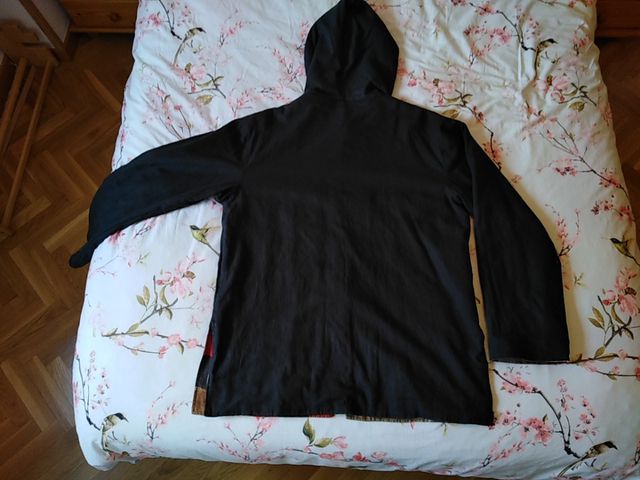 Chaqueta negra cuadros colores reversible