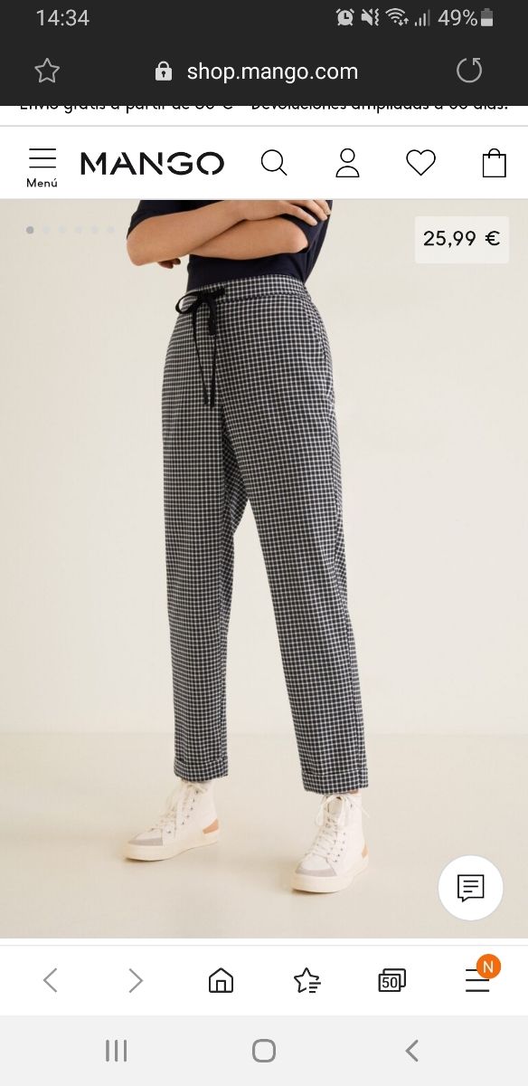 pantalón sin estrenar mango talla xs