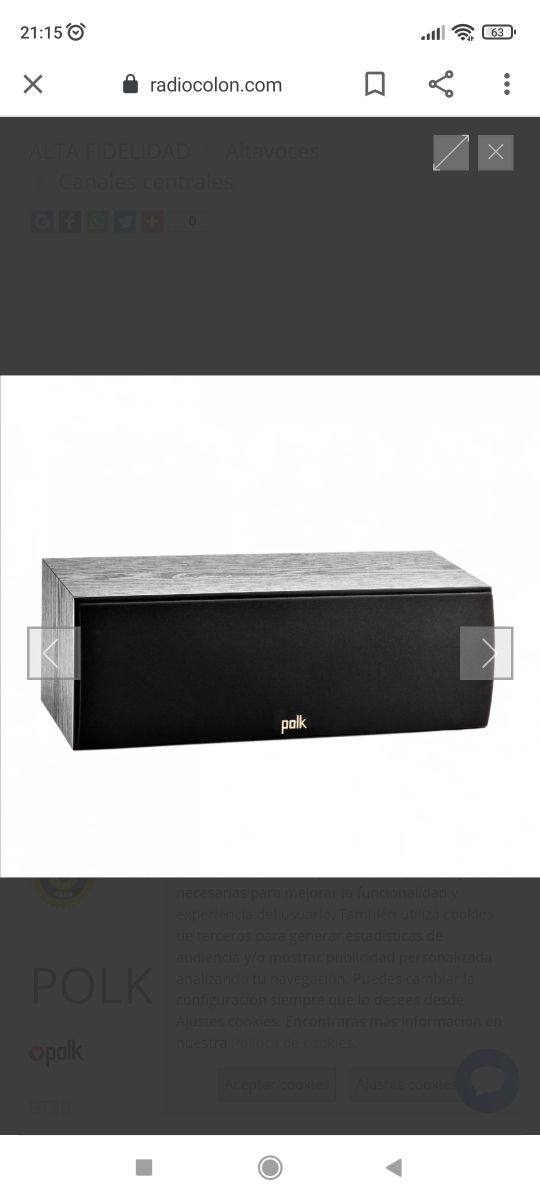 Altavoz central Polk T30