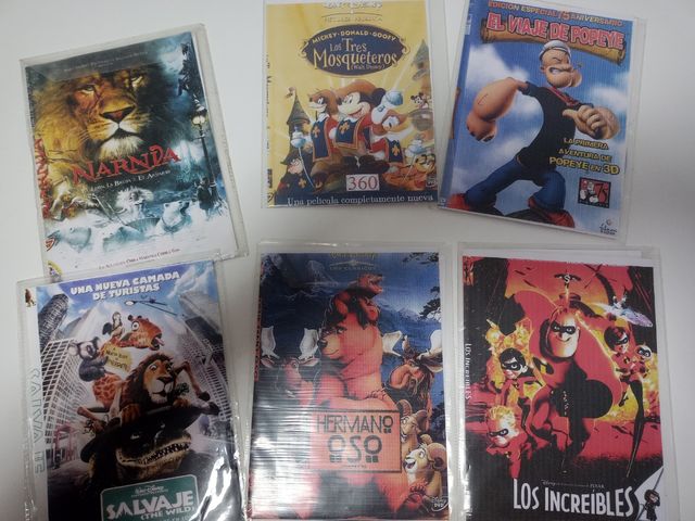 lote de 6 películas infantiles dvd