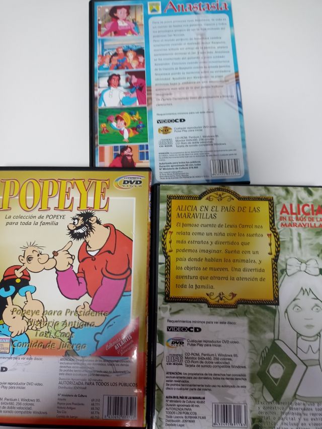 4 DVD de películas infantiles