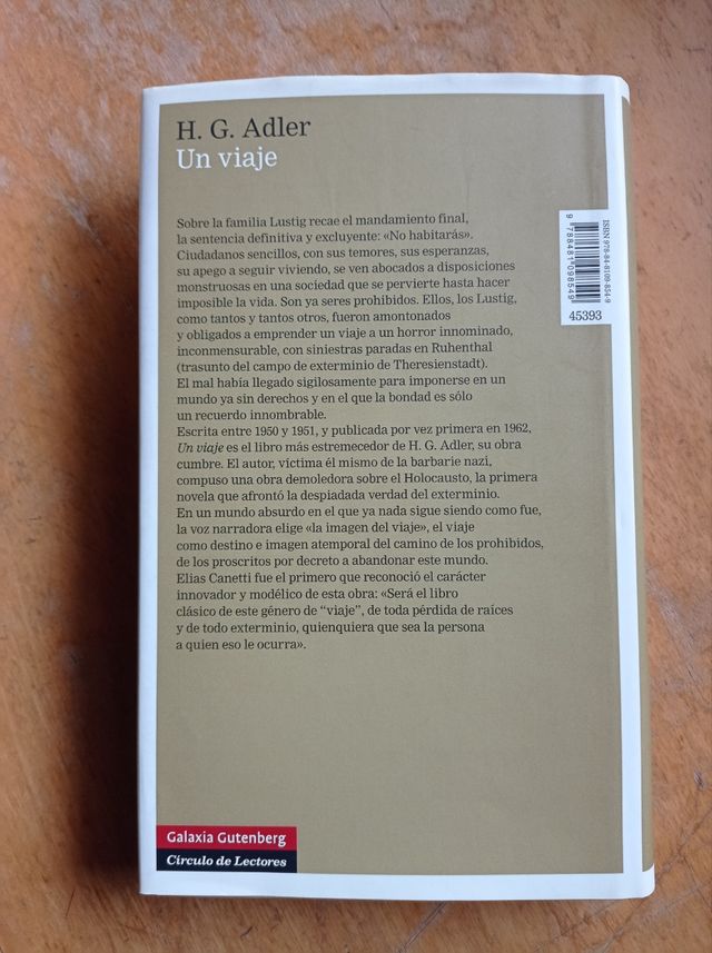 Un viaje, H.G. Adler