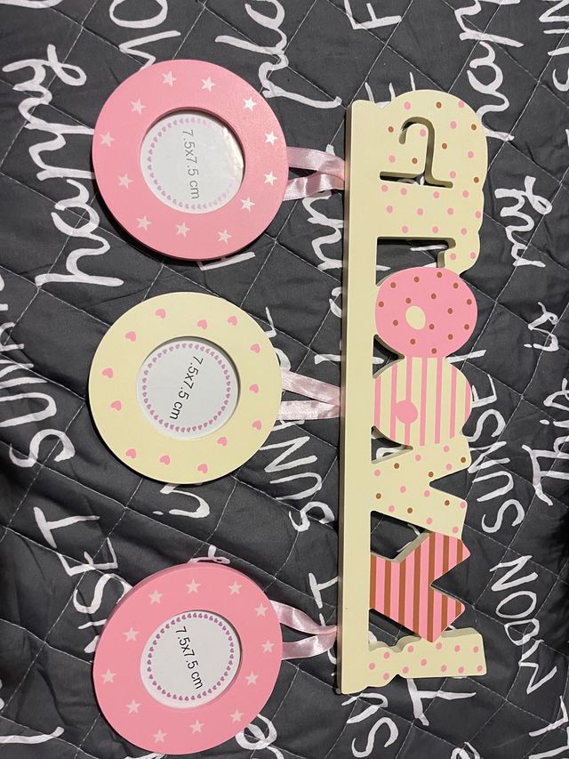 Adorno colgante de pared para 3 fotos