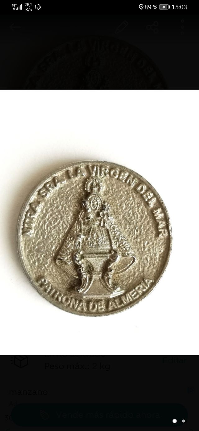 MEDALLA DE LA VIRGEN DEL MAR PATRONA DE ALMERÍA