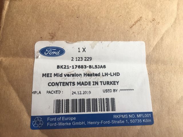 Retrovisor izquierdo Transit Custom V362