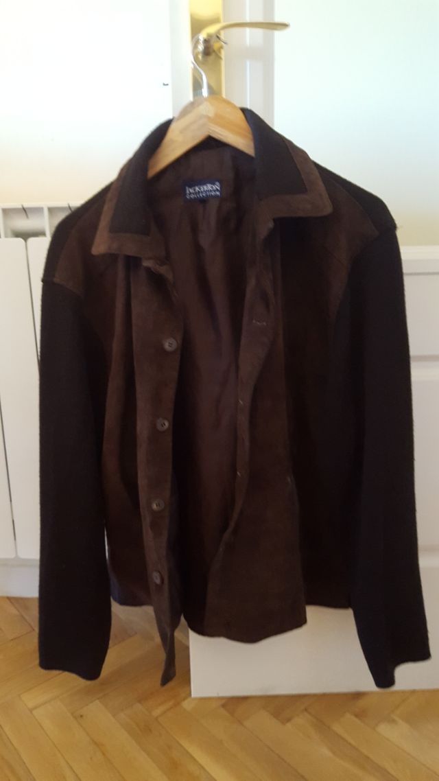 Cazadora para hombre en piel y lana talla G
