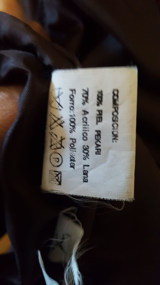 Cazadora para hombre en piel y lana talla G