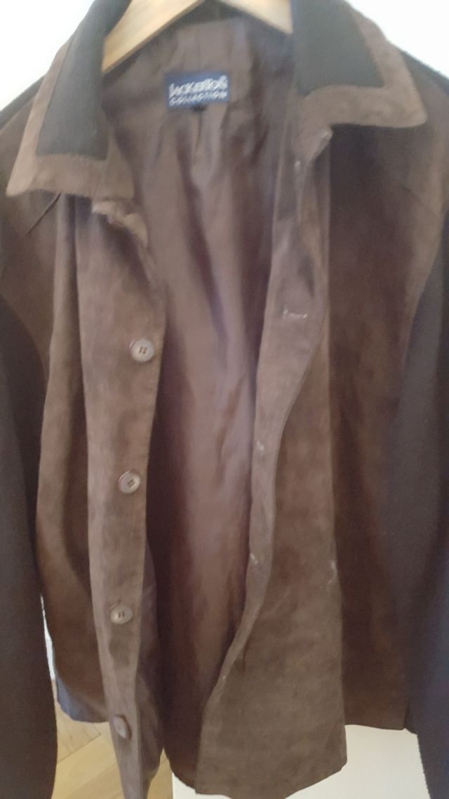 Cazadora para hombre en piel y lana talla G