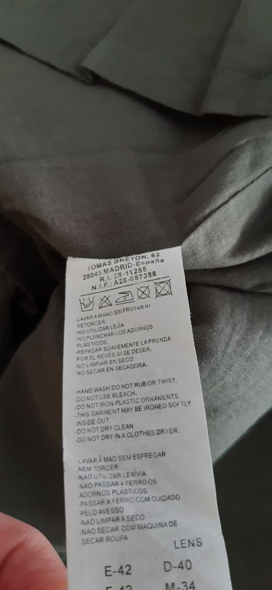 Vestido t.42 verde 100% ramio de Tintoretto 