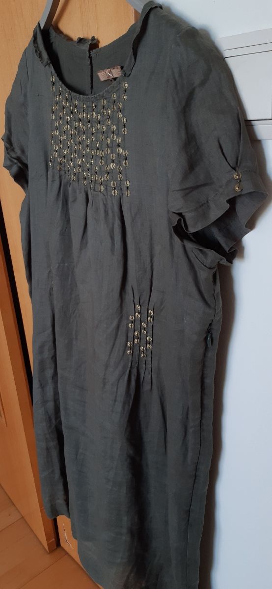 Vestido t.42 verde 100% ramio de Tintoretto 