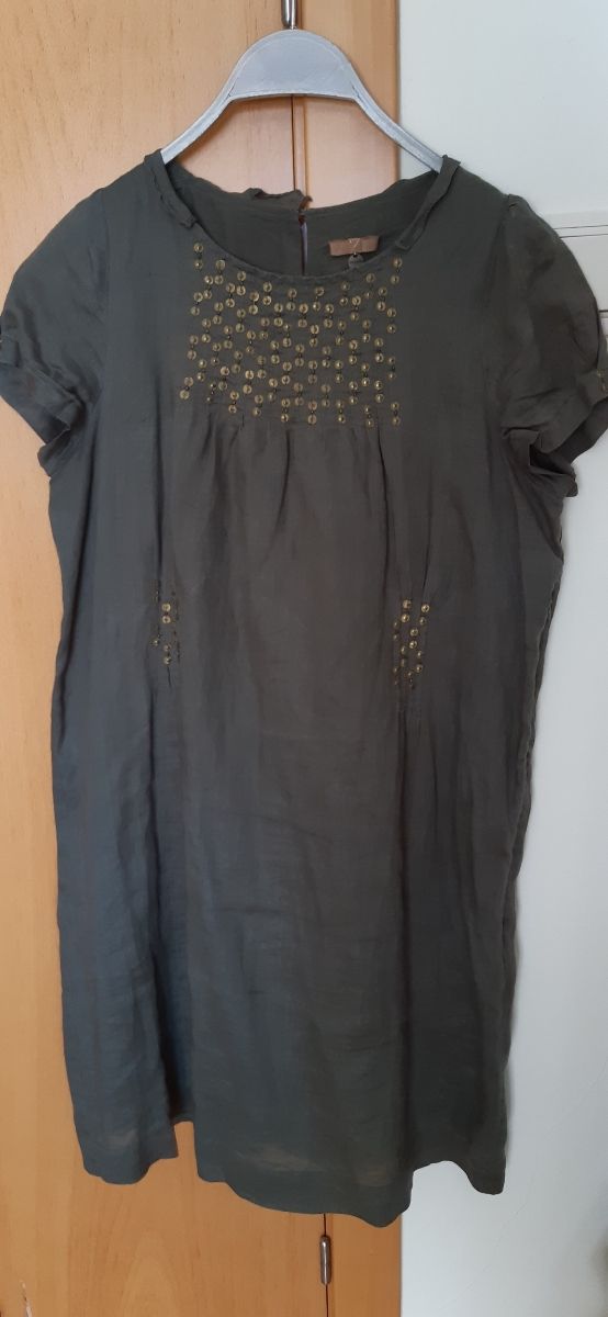 Vestido t.42 verde 100% ramio de Tintoretto 