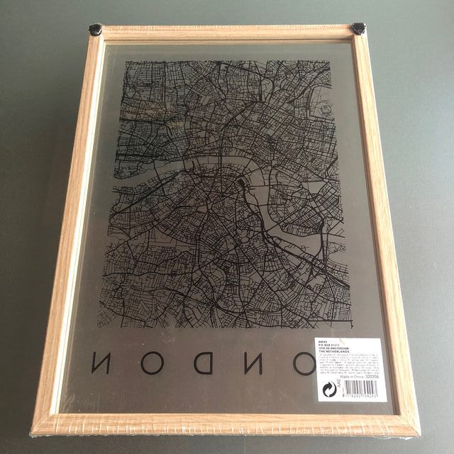 Cornice mappa LONDRA nuova 33 x 24