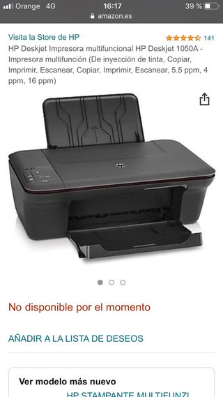 Escaner e Impresora HP Deskjet 1050A de segunda mano por 20 EUR en Madrid  en WALLAPOP