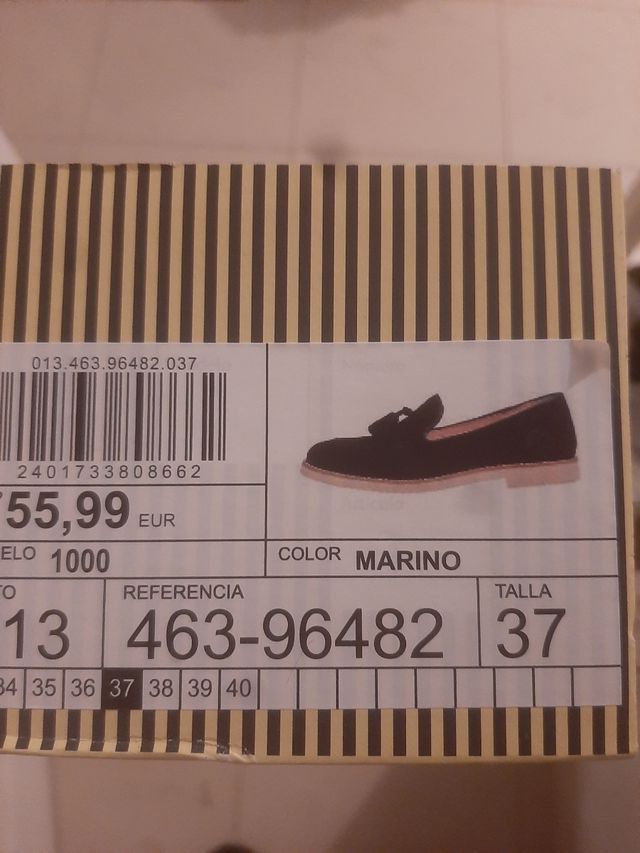 zapato azul marino número 37