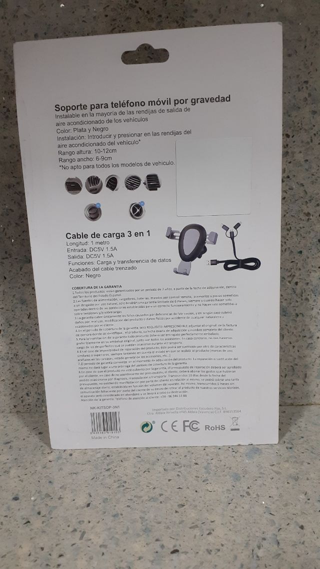 KIT SOPORTE DE TELÉFONO PARA EL COCHE