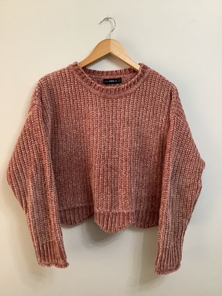 Jersey punto rosa mujer Zara de segunda mano por 5 EUR en Valladolid en  WALLAPOP