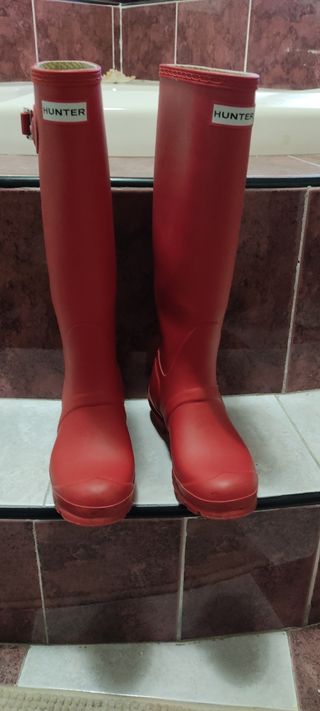 Botas Hunter rojas de segunda mano en WALLAPOP