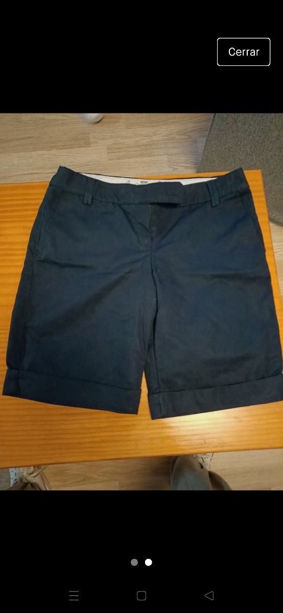 pantalones cortos mujer azul marino talla 38