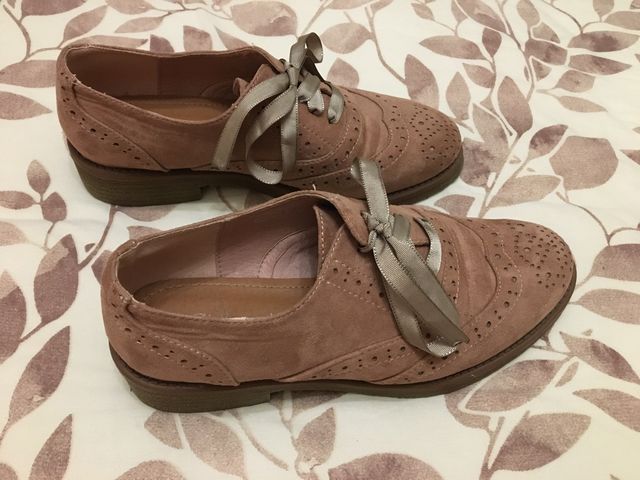 Mocasines con cordon en rosa, talla 37