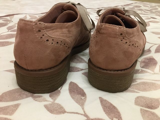 Mocasines con cordon en rosa, talla 37