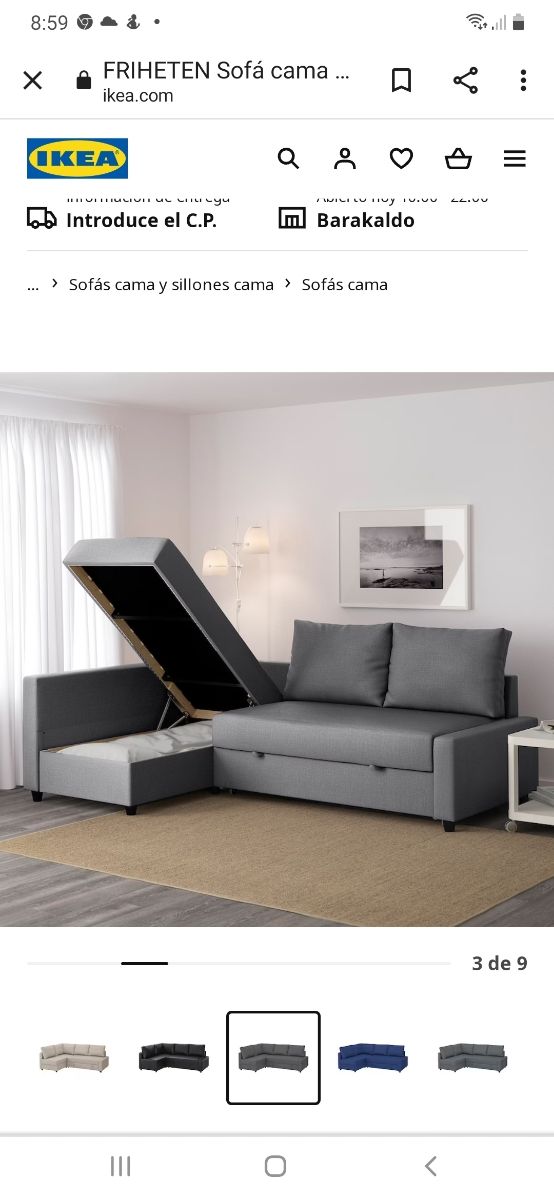 Chaiselong/cama+arcón Friheten Ikea+1 cajón