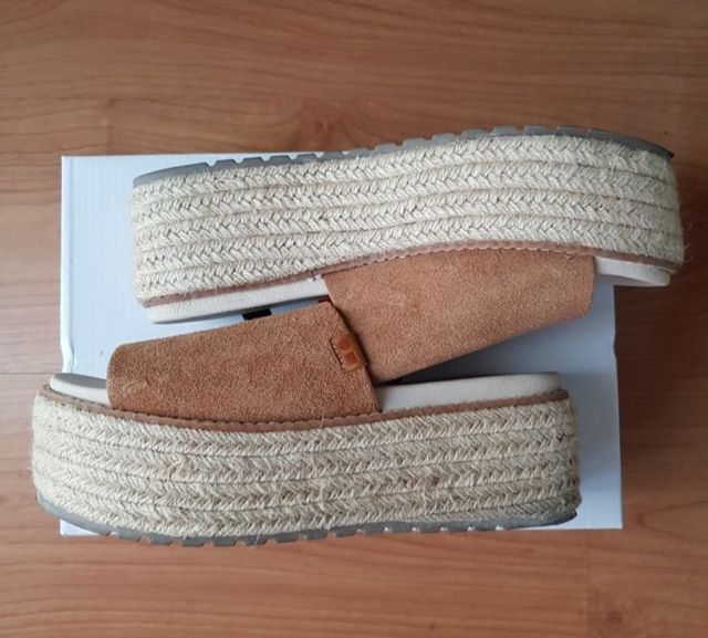 zuecos de piel con plataforma numero 38