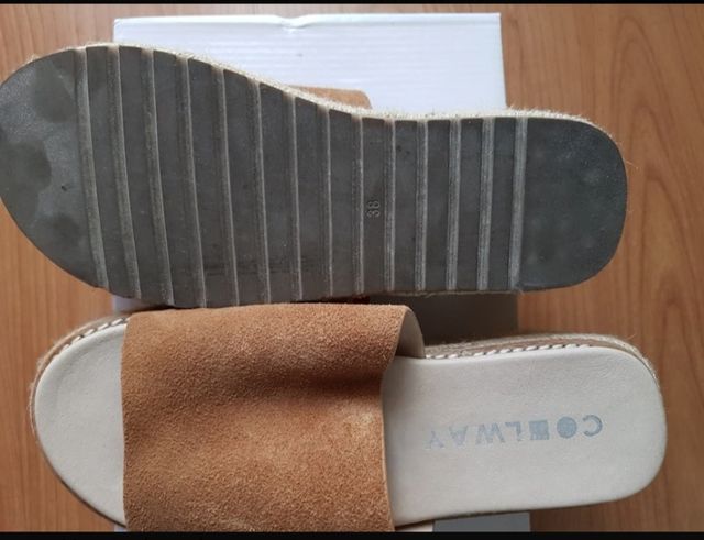 zuecos de piel con plataforma numero 38